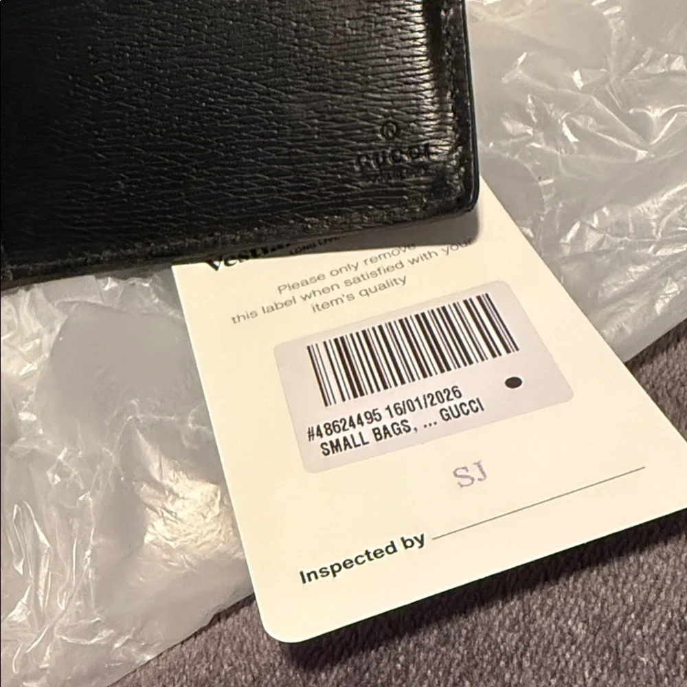 Gucci Black Leather Wallet w/ Kingsnake Motif